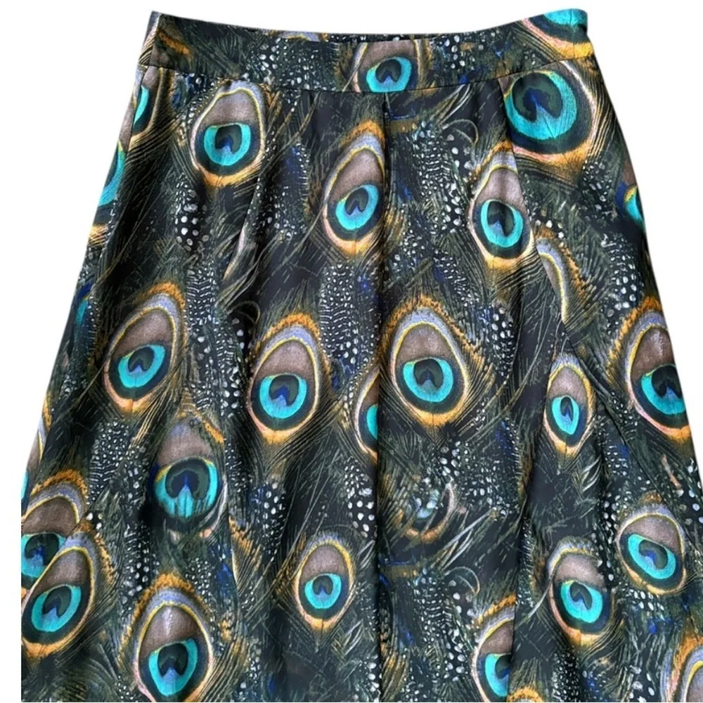 Like New Show Me Your Mumu Peacock Feather Maxi Skirt Size Small